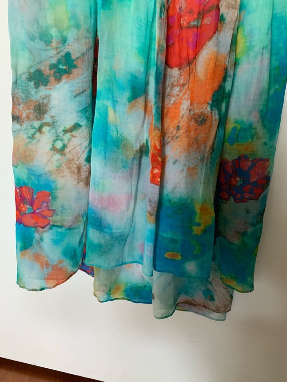 EP Multicolor Beaded Floral Sleeveless Silk Midi Dress Round Neck Size S - Picture 6 of 10